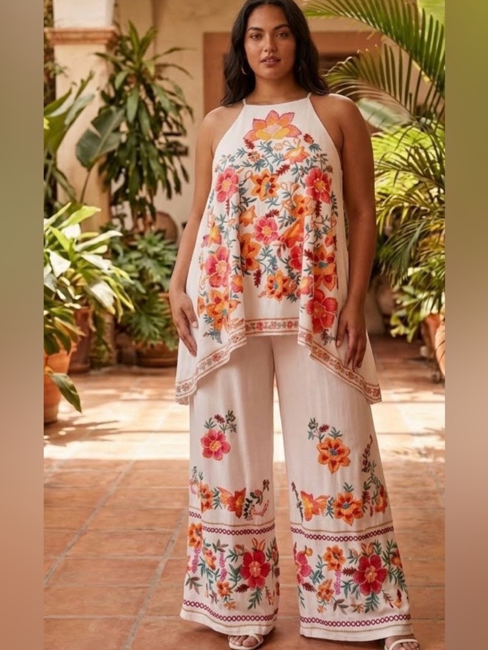 Apex New collection Floral Embroidered Jumpsuit . New! Sz Medium New!